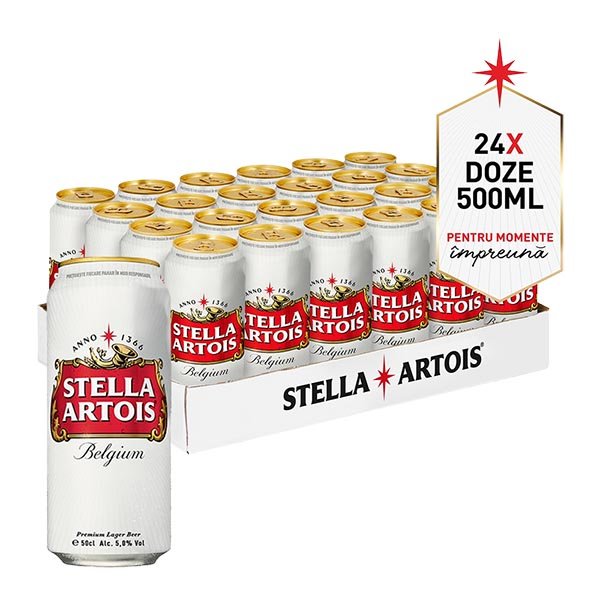 Bere Stela Artois 24x Doza 0,5L