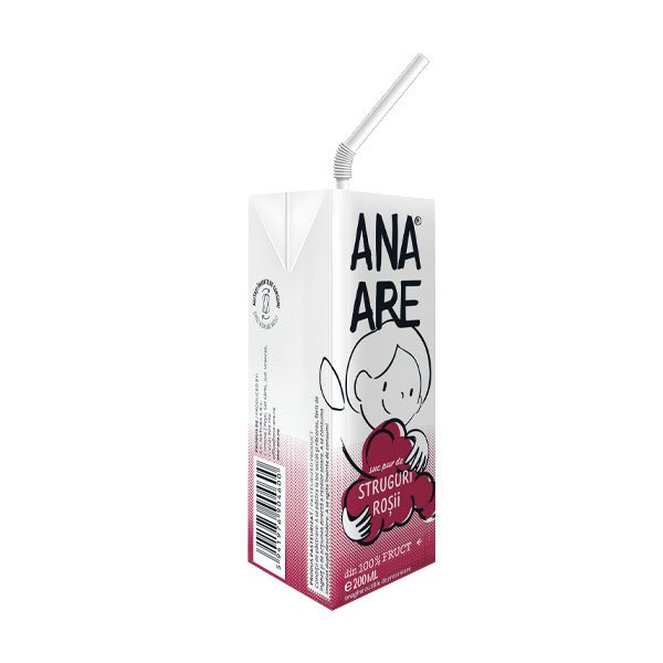 Suc pur de struguri rosii Ana are 24 x 200ML Suc pur de struguri rosii Ana are 24 x 200ML