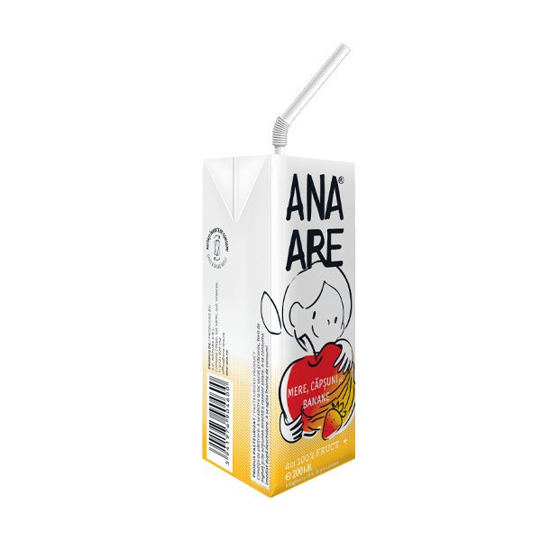 Suc pur de mere, capsuni si banane Ana are 24 x 200ML
