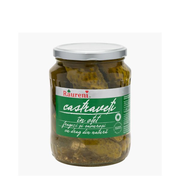 Raureni Castraveti murati in otet 3 - 6 cm 6 x 680GR Raureni Castraveti murati in otet 3 - 6 cm 6 x 680GR