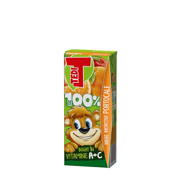 Tedi 100% Mere Morcovi si Portocale 24 x 200ML Tedi 100% Mere Morcovi si Portocale 24 x 200ML