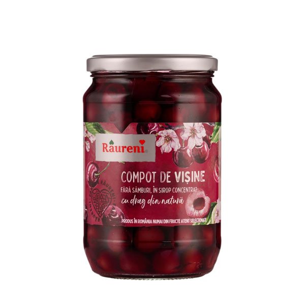 Raureni Compot de vișine Fara samburi 6 x 720GR Raureni Compot de vișine Fara samburi 6 x 720GR