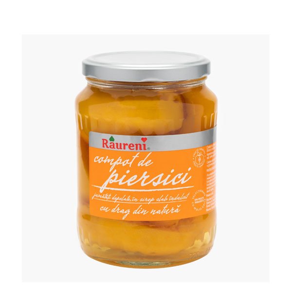 Raureni Compot de Piersici depelate 6 x 700GR Raureni Compot de Piersici depelate 6 x 700GR
