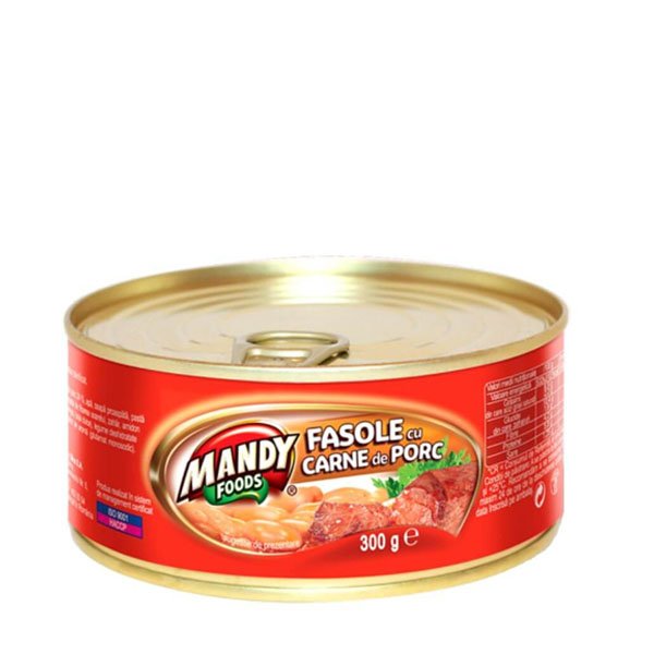 Mandy Fasole cu carne de porc 6 x 300GR