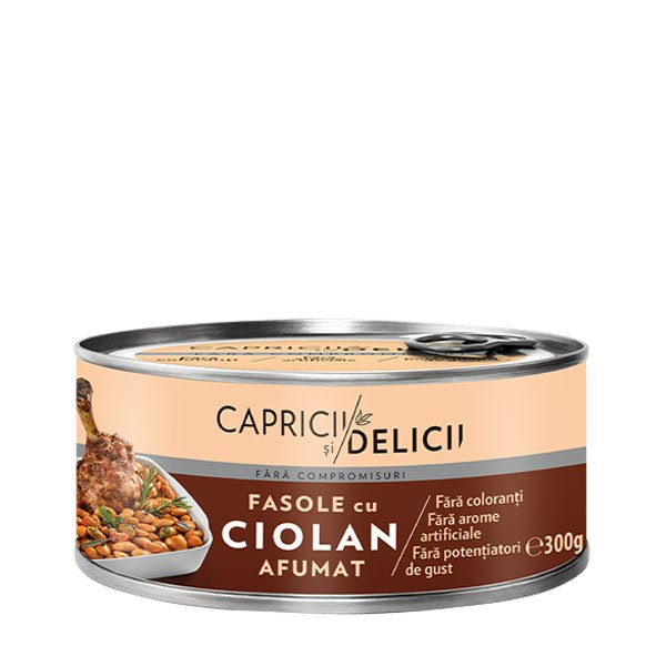 Capricii si Delicii Fasole cu ciolan afumat 6 x 300GR