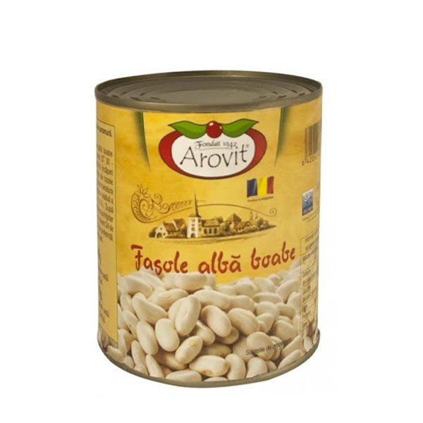 Arovit Fasole alba boabe in saramura 6 x 300GR