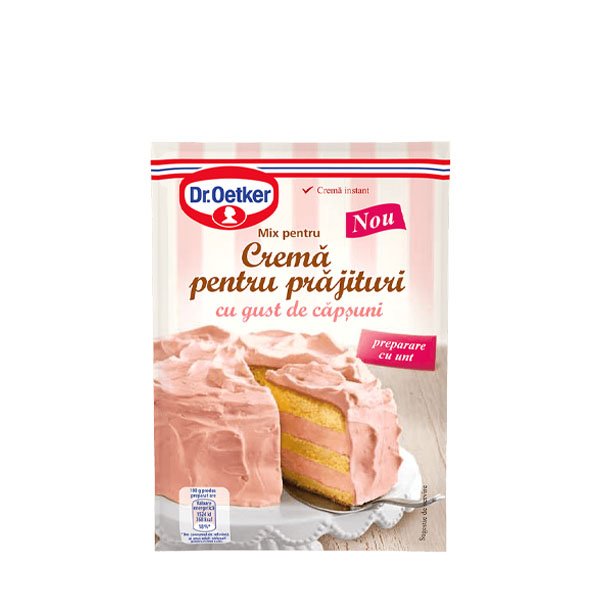 Dr. Oetker Cremă pentru prăjituri cu gust de căpșuni 24 x 150GR