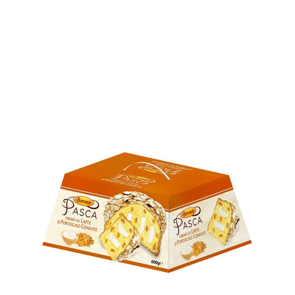 Boromir Pasca cu crema cu lapte și portocale confiate 600GR Boromir Pasca cu crema cu lapte și portocale confiate 600GR