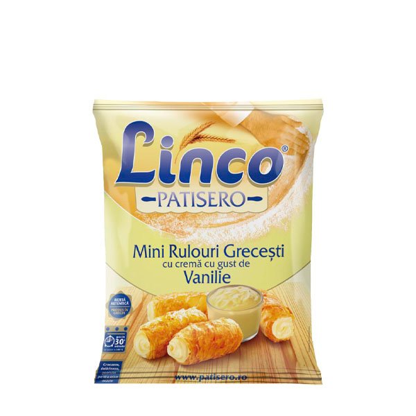 Linco Mini Rulouri grecești cu Vanilie 12 x 500GR Linco Mini Rulouri grecești cu Vanilie 12 x 500GR