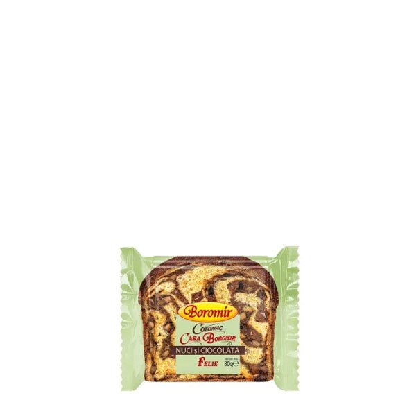 Boromir Cozonac de casa cu nuca si ciocolata 12 x 80GR Boromir Cozonac de casa cu nuca si ciocolata 12 x 80GR