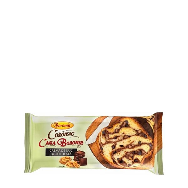 Boromir cozonac de casa cu nuca si ciocolata 9 x 550GR Boromir cozonac de casa cu nuca si ciocolata 9 x 550GR