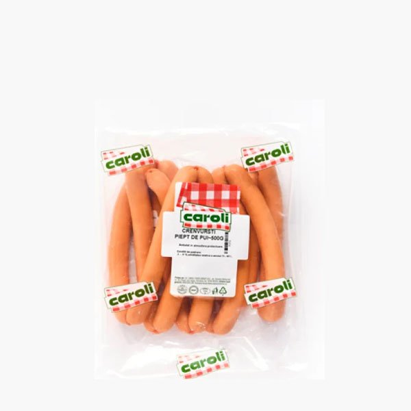 Caroli Cremwurști cu Piept de pui 500GR Caroli Cremwurști cu Piept de pui 500GR
