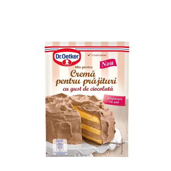 Dr. Oetker Cacao cremă pentru prăjituri cu gust de ciocolata 12 x 155GR