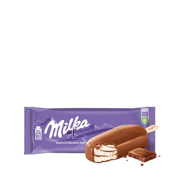Milka Inghetata Vanilla & Chocolate Swirl 20 x 71GR