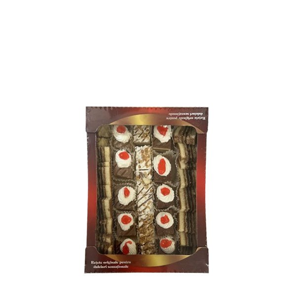 Prajitura Ana Mini Amandina, Triunghiuri si prajitura alba cu nuci 500GR Prajitura Ana Mini Amandina, Triunghiuri si prajitura alba cu nuci 500GR