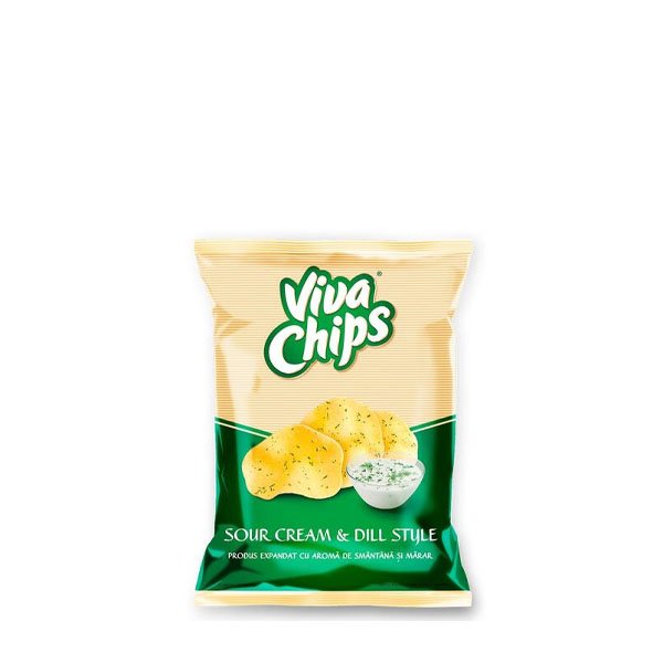 Viva chips cu smantana si marar 20 x 100GR