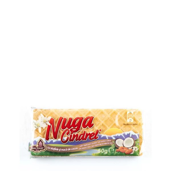 PanFood Nuga Cindrel cu stafide si nuca de cocos 30 x 50GR