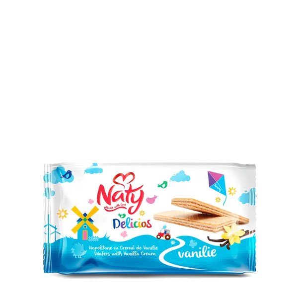 Naty Napolitane cu crema de vanilie 18 x 160GR