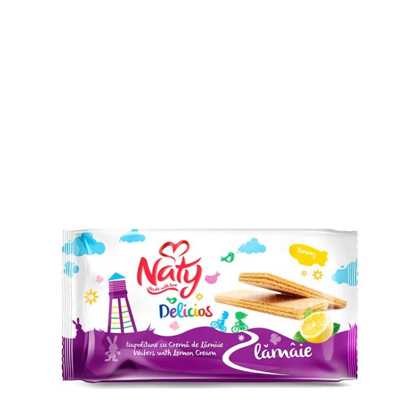 Naty Napolitane cu crema de lamaie 18 x 160GR