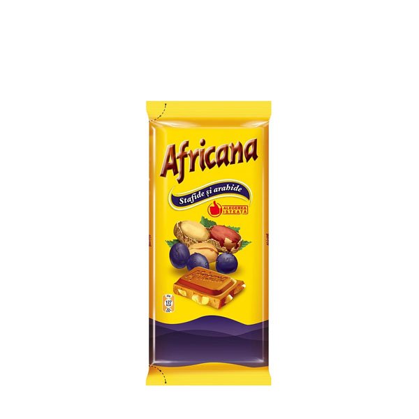 Africana Ciocolată cu stafide si arahide 20 x 90GR