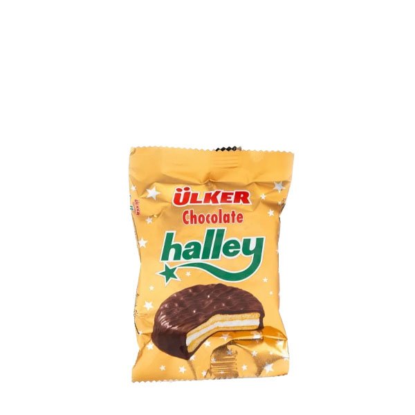 Halley Biscuiti cu bezea glazurati cu ciocolata 24 x 30GR