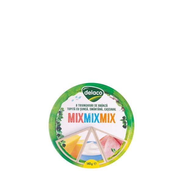Delaco Brânză topită Triunghiuri MIX 140GR Delaco Brânză topită Triunghiuri MIX 140GR