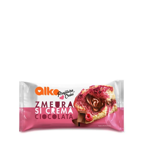 Alka Prajitura cu zmeura si crema de ciocolata 16 x 55GR