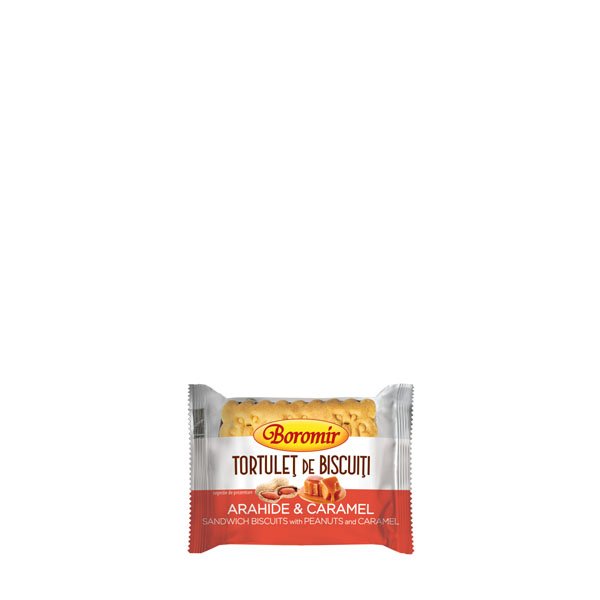 Boromir Tortulet de biscuiti cu arahide si caramel 44 x 50GR