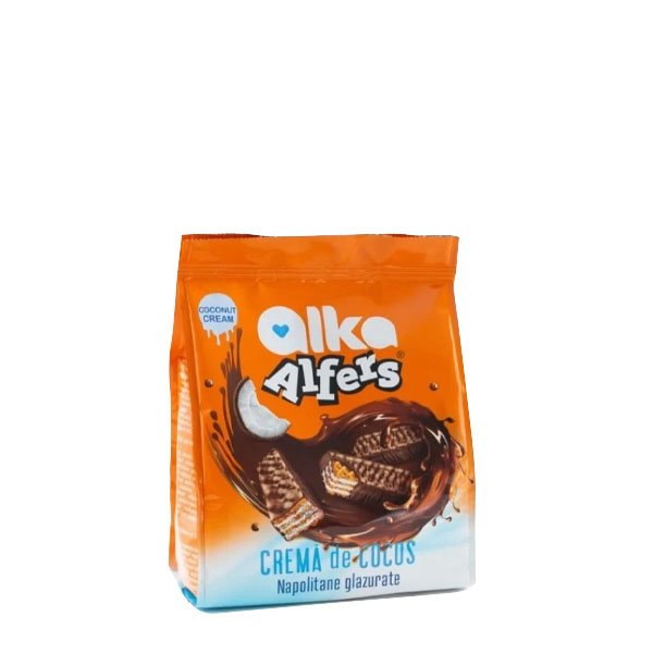 Alfers Napolitana glazurate cu crema de cocos 10 x 180GR