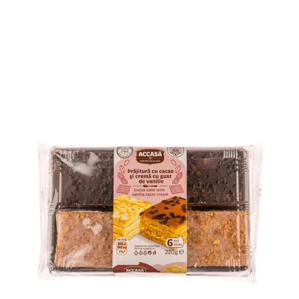 Accasa Prajitura cu cacao si crema cu gust de vaniilie 220GR